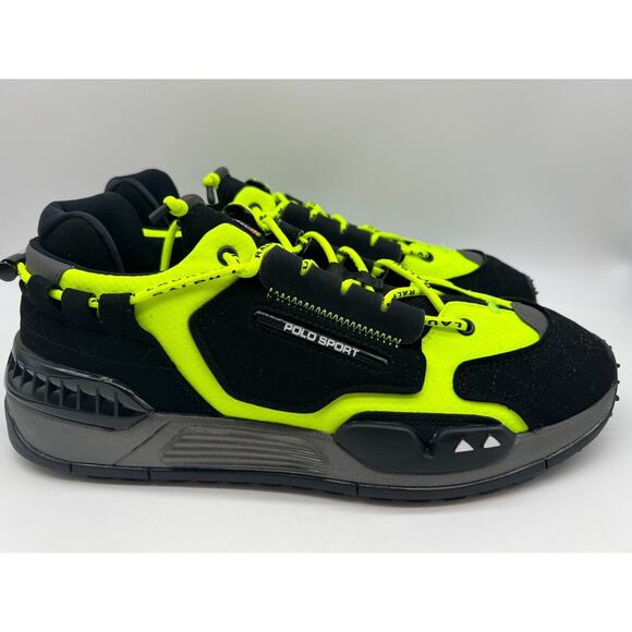 Polo Ralph Lauren PS200 SK HTL Men's Black/Neon Shoes Size 10.5 NEW - Picture 1 of 12